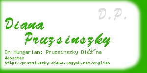 diana pruzsinszky business card